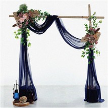 Navy Bliss Wedding Draping Set - 2 Panels of Sheer Chiffon - £94.75 GBP