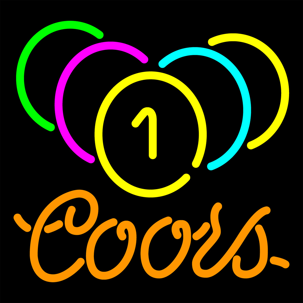 Coors Neon Billiard Rack Pool Neon Sign - Other Collectible Lighting
