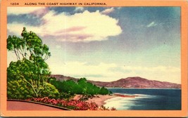 Along the Coast Highway In California CA Linen Postcard B3 - £2.33 GBP