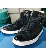 Greedy Genius Leather High Top Sneakers Men&#39;s Size 9.5 Black P - $58.50 CAD