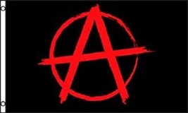 3X5 Anarchy Flag Anarchist Symbol Red A With Circle On Black New Punk Rock 100D - £13.38 GBP