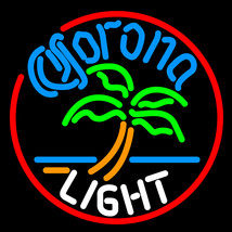 Corona light circle palm tree neon sign 16  x 16  thumb200