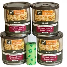 SIMPLY NOURISH Adult Dog 4-10 Ounce Cans. Chicken, Beef &amp; Pasta Stew Shreds Plus - $26.95