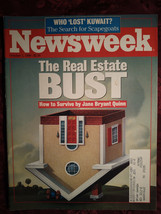 Newsweek October 1 1990 Real Estate Bust Iraq Kuwait Hollywood Activism - £6.82 GBP