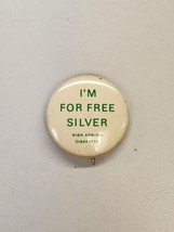 I&#39;m For Free Silver High Admiral Cigarettes PIN-BACK Vintage - £7.66 GBP