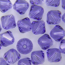 4mm Tanzanite Swarovski Xilion Crystal Beads 5328 ( 72 )  bicone, purple - $7.00