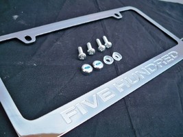 Ford Five Hundred Chrome Engraved License Plate Frame w/ Logo Screw Caps - £11.84 GBP