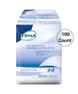 TENA Dry Adult Wipe, Washcloth 10-1/4" X 13" Nonwoven 74499, 100 Wipes - $18.79