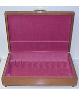 Vtg Lined Wood Chest for Sterling/Silverplate Flatware - Hinged Box - £15.96 GBP