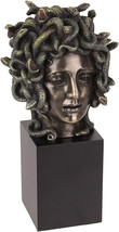 Medusa: Greek Mythology Gorgon on plinth Cold Cast Bronze &amp; Resins bust 8.26&#39; - £94.84 GBP