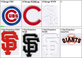 MLB Chicago Cubs White Sox San Francisco Giants Badge Iron On Embroidere... - £7.82 GBP