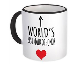 Worlds Best MAID OF HONOR : Gift Mug Heart Love Family Work Christmas Birthday - $15.90