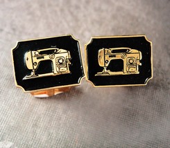 SEWING Machine Cufflinks Vintage Tailor Seamstress Crafter Quilt gift Kinney Whi - £254.23 GBP