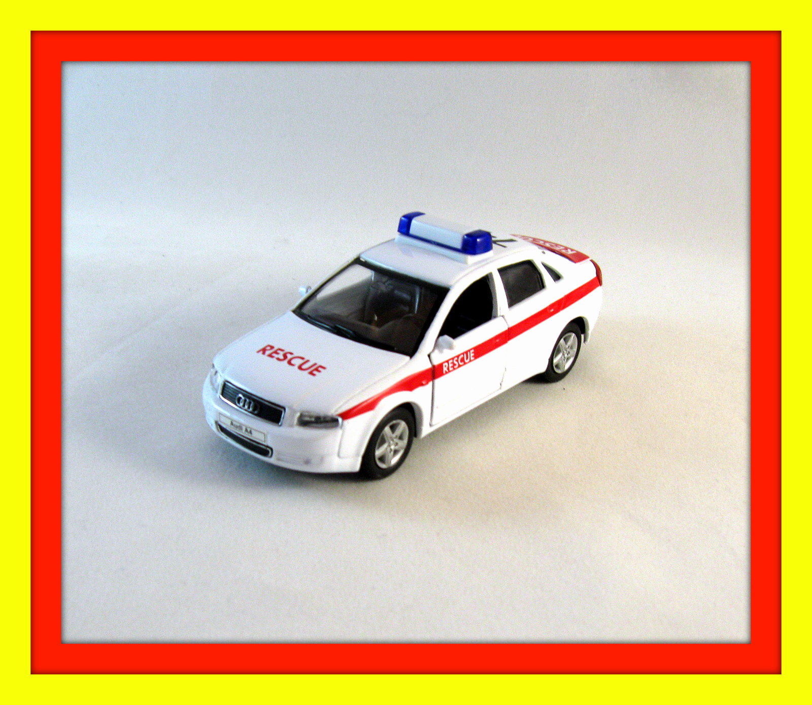 AUDI A4 RESCUE CAR WELLY 1/38 DIECAST CAR COLLECTOR&#39;S MODEL, AUDI COLLEC... - $25.29