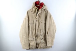 Vtg 90s Streetwear Mens Large Tall Thrashed Flannel Lined Hooded Parka J... - £70.07 GBP