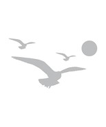 3 Sea Gulls and Sun - Coastal Design Series - Etched Decal - For Shower ... - $418.15 MXN