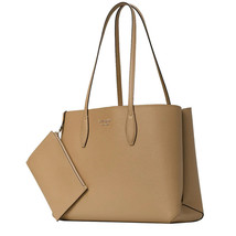 Kate Spade All Day Large Tote Beige Taupe Leather Pouch PXR00297 NWT $248 FS - £98.91 GBP