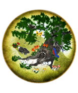 Margaret Ratcliff Enamel Copper Plate Metal Art Tree Nature Scene Signed 8&quot; - €39,65 EUR