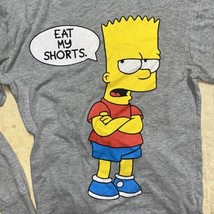 Vintage 90s 1990 Bart Simpson The Simpsons Eat My Shorts Gray T Shirt Size L - £15.57 GBP