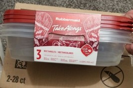 Rubbermaid TakeAlongs 4-Cup Rectangle Containers- 3 Count NEW - £2.74 GBP
