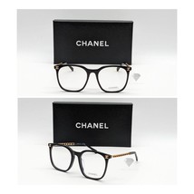 New Chanel Ch3435 Square Acetate Eyeglasses Black &amp; Gold Frame - $4,513.41 MXN