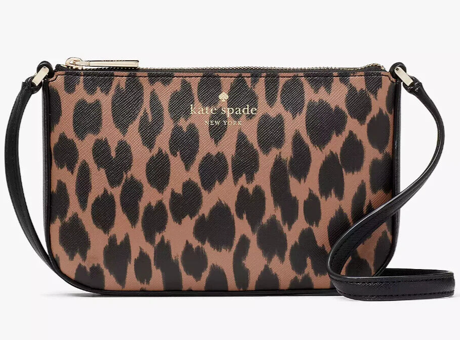 Kate Spade Schuyler Crossbody Leopard KE717 NWT Cheetah Leopardo Animal Print FS
