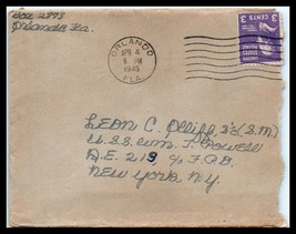 1945 US Cover - Orlando, Florida to New York, NY U1 - £2.34 GBP