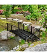 Outdoor Black Metal Arch 7-ft Garden Bridge with Side-Rails - $9,839.22 MXN