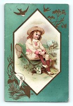 Victorian Trade Card 1800s S E Graves Clothing Store Ohio Girl Butterfly... - £8.69 GBP