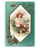 Victorian Trade Card 1800s S E Graves Clothing Store Ohio Girl Butterfly... - £8.57 GBP