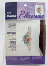 Bucilla Elegant Roses Stamped Cross Stitch 20 x 30 Pillowcases  #65263 NEW - £15.76 GBP