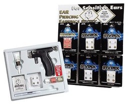 studex ear piercing 18 pair studs kit universal steel set 24k beauty jew... - $89.00