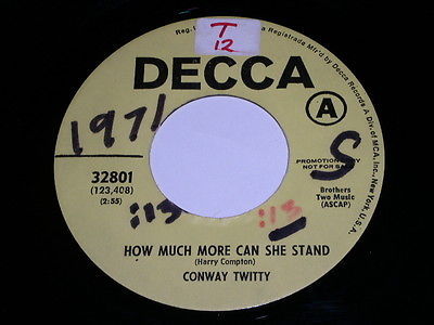 Conway Twitty Just Like A Stranger 45 Rpm Phonograph Record Promotional - $18.99