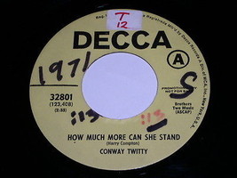 Conway Twitty Just Like A Stranger 45 Rpm Phonograph Record Promotional - £14.93 GBP