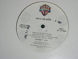 DAVID LEE ROTH PROMOTIONAL SINGLE VINTAGE 1986 I&#39;M EASY - £14.83 GBP