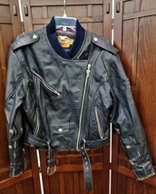 Women&#39;s Harley-Davidson Leather Motorcycle Jacket - XL - Cool Emblem on Arm - £130.57 GBP