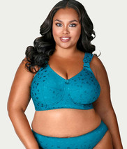 Elila Emerald 1305 Full Coverage Jacquard Wireless Bra ~ Larger Sizes - $55.00
