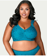 Elila Emerald 1305 Full Coverage Jacquard Wireless Bra ~ Larger Sizes - $55.00