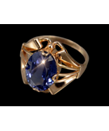 Russian Alexandrite Ring Beetle Soviet Vintage Design Rose Gold 14 K - $149.00