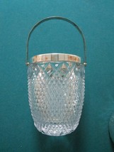 Ice Bucket Crystal Gold Rim Apple Country Schnapps Mid Century Pick ONE1 - £41.14 GBP+