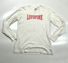 Victorias Secret Love Pink White Logo Long Sleeve Shirt Size Extra Small XS - £14.15 GBP