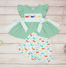 NEW Boutique Whale Girls Tunic &amp; Shorts Outfit Set - £13.53 GBP