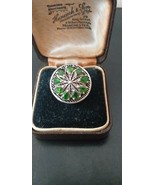 Antique Vintage 1960 Round Green Peridot Sterling Silver Ring Size UK N ... - £102.33 GBP