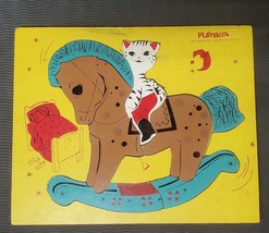 Vintage Playskool Wooden Puzzle Rocking Horse 9x12 Inches - £14.98 GBP