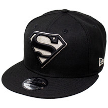 Superman Silver Symbol New Era 9Fifty Adjustable Hat Black - £36.86 GBP