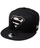 Superman Silver Symbol New Era 9Fifty Adjustable Hat Black - £35.94 GBP