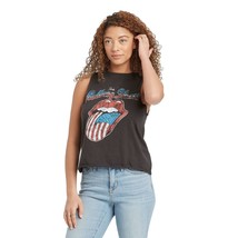 Women&#39;s Short-Sleeve American Flag Logo Graphic Cropped Tank Top T-Shirt... - £8.52 GBP