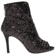 New Sexy Black Sequin Bootie Ankle Boots Heel Shoes J.Renee Vixen Size 8.5 M - £64.13 GBP