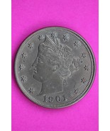 High Grade 1901 V Liberty Nickel Guaranteed Authentic &amp; Genuine Coin 1064 - $82.04 CAD