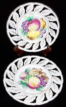 Set of  2, 1940’s-‘50’s Handpainted Japanese Openwork Wall Plates - £24.07 GBP